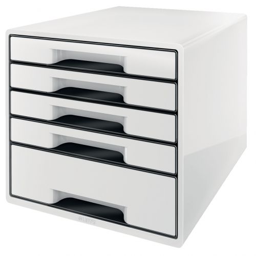 Leitz Cube 5 Drawer Unit White Black 52531001 Fusion Office