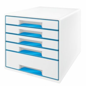 Leitz Cube 5 Drawer Unit White Blue 52142036 Fusion Office
