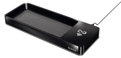 Leitz Desk Organiser Wireless Charger Black 53650095 Fusion Office