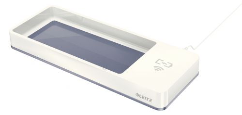 Leitz Desk Organiser Wireless Charger White Grey 53651001 Fusion Office