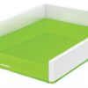 Leitz Dual Colour Letter Tray White Green 53611054 Fusion Office