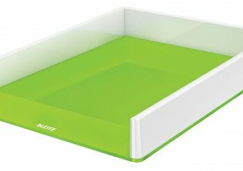 Leitz Dual Colour Letter Tray White Green 53611054 Fusion Office