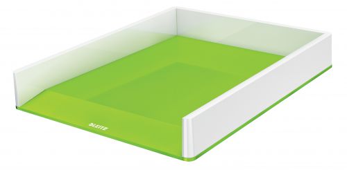 Leitz Dual Colour Letter Tray White Green 53611054 Fusion Office