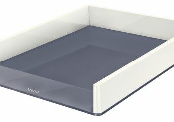 Leitz Dual Colour Letter Tray White Grey 53611001 Fusion Office