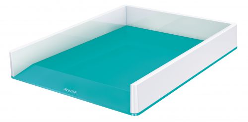 Leitz Dual Colour Letter Tray White Ice Blue 53611051 Fusion Office