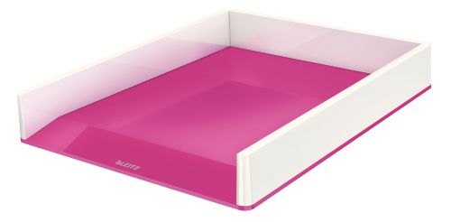 Leitz Dual Colour Letter Tray White Pink 53611023 Fusion Office