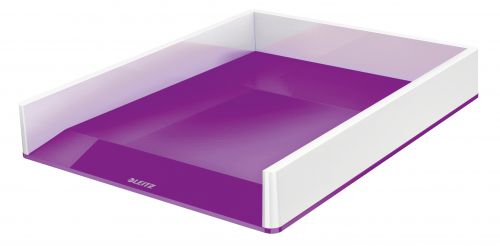 Leitz Dual Colour Letter Tray White Purple 53611062 Fusion Office