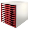 Leitz Form Set 10 Drawers Grey Burgundy Drawers 52810028 Fusion Office