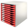 Leitz Form Set 10 Drawers Grey Red Drawers 52810025 Fusion Office