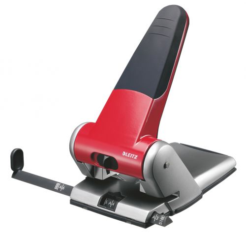 Leitz Heavy Duty Hole Punch Red 65 Sheets 51800025 Fusion Office