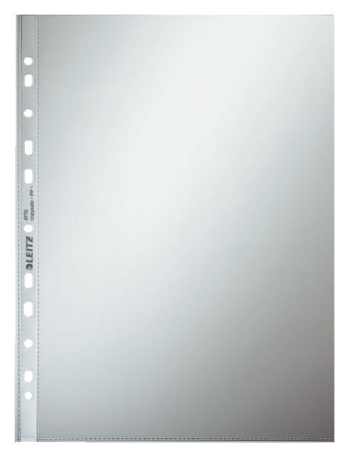 Leitz High Quality A4 Punched Pockets Glass Clear 80mic 47700002 Pack 100 Fusion Office