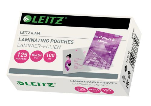 Leitz Ilam Laminating Pouches 54×86 125mic 33810 Pack 100 Fusion Office