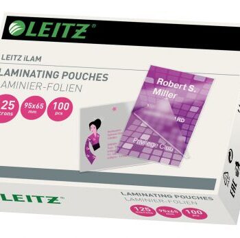 Leitz Ilam Laminating Pouches 95×65 125mic 33812 Pack 100 Fusion Office