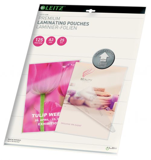Leitz Ilam Prem Laminating Pouches A3 125mic 74890000 Pack 25 Fusion Office