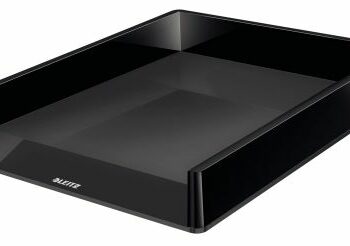 Leitz Letter Trays Dual Colour Extra Slim Black 53610095 Pack 4 Fusion Office