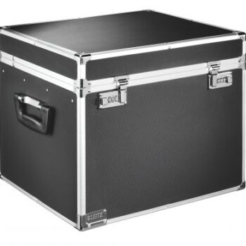 Leitz Lockable Suspension File Chest Foolscap Chrome Black 67150095 Fusion Office