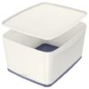 Leitz Mybox Large Storage Boxes White Grey 18 Litres Pack 4 52161001 Fusion Office