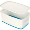 Leitz Mybox Small Storage Boxes White Blue 5 Litres Pack 4 52291036 Fusion Office