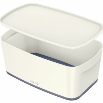 Leitz Mybox Small Storage Boxes White Grey 5 Litres Pack 4 52291001 Fusion Office