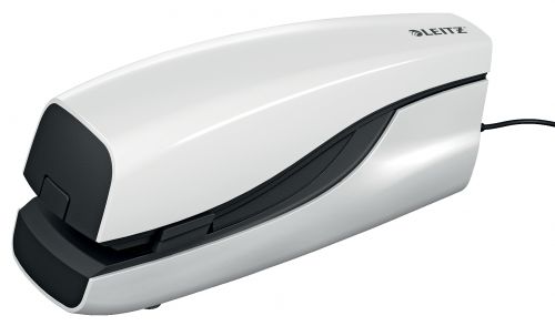 Leitz Nexxt Electric Flat Clinch Stapler Pearl White 55331001 Fusion Office