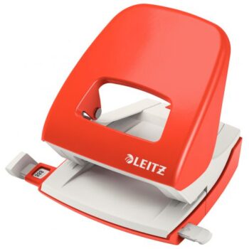 Leitz Nexxt Metal 2 Hole Punch Light Red 30 Sheets 50080020 Fusion Office