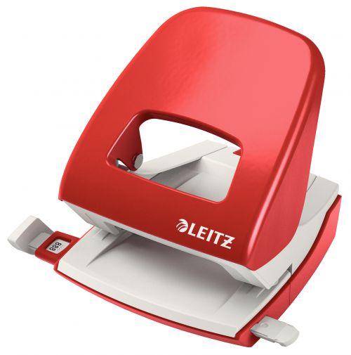 Leitz Nexxt Metal 2 Hole Punch Red 30 Sheets 50080025 Fusion Office
