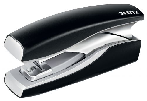 Leitz Nexxt Softpress Flat Clinch Stapler Black 30 Sheets 56030095 Fusion Office
