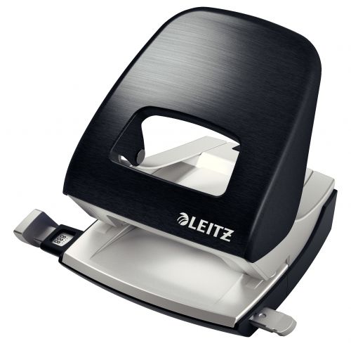 Leitz Nexxt Style Metal 2 Hole Punch Satin Black 30 Sheets 50060094 Fusion Office