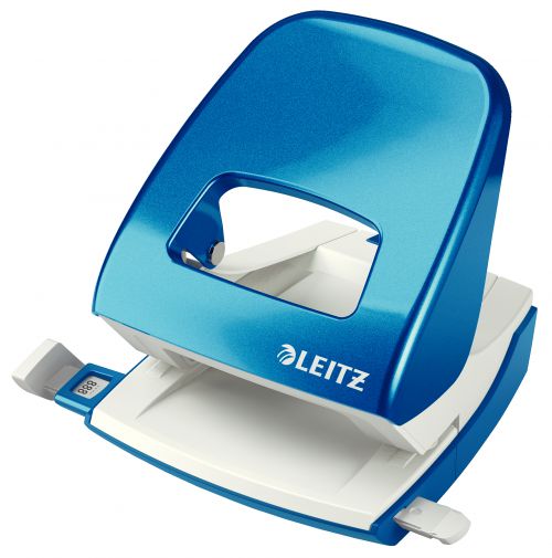 Leitz Nexxt Wow Hole Punch Metallic Blue 30 Sheets 50082036 Fusion Office