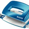 Leitz Nexxt Wow Mini 2 Hole Punch Metallic Blue 10 Sheets 50601036 Fusion Office