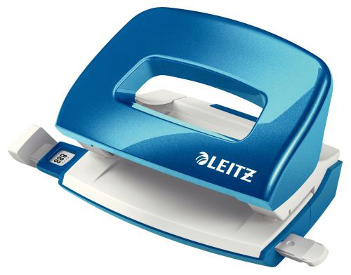 Leitz Nexxt Wow Mini 2 Hole Punch Metallic Blue 10 Sheets 50601036 Fusion Office