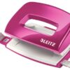 Leitz Nexxt Wow Mini 2 Hole Punch Metallic Pink 10 Sheets 50601023 Fusion Office