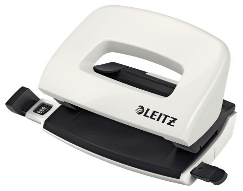 Leitz Nexxt Wow Mini 2 Hole Punch Pearl White 10 Sheets 50601001 Fusion Office