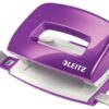 Leitz Nexxt Wow Mini 2 Hole Punch Purple 10 Sheets 50601062 Fusion Office
