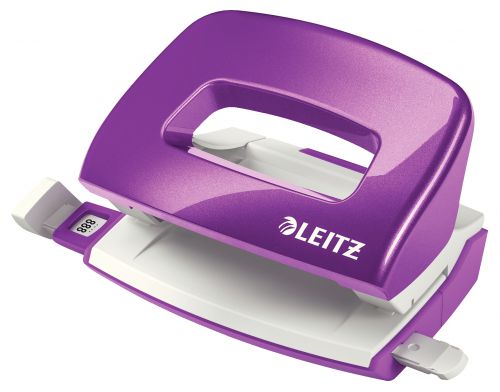 Leitz Nexxt Wow Mini 2 Hole Punch Purple 10 Sheets 50601062 Fusion Office