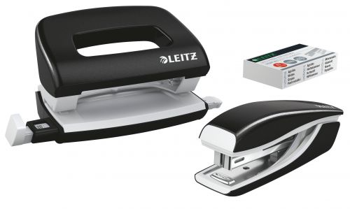 Leitz Nexxt Wow Mini Stapler Hole Punch Black 55612095 Fusion Office