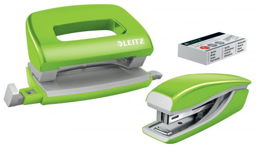 Leitz Nexxt Wow Mini Stapler Hole Punch Green 55612054 Fusion Office