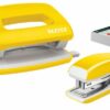 Leitz Nexxt Wow Mini Stapler Hole Punch Yellow 55612016 Fusion Office