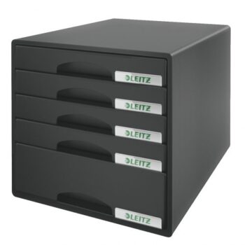 Leitz Plus 5 Drawers Cabinet Black 52110095 Fusion Office