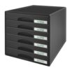Leitz Plus 6 Drawers Cabinet Black 52120095 Fusion Office