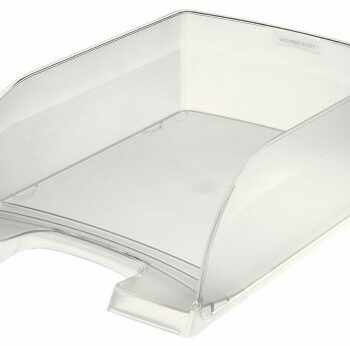 Leitz Plus Jumbo Letter Trays Clear 52330003 Pack 4 Fusion Office