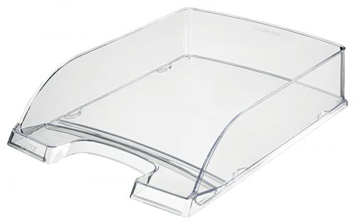 Leitz Plus Letter Tray Transparent Glass Clear 52260002 Pack 5 Fusion Office