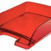 Leitz Plus Letter Tray Transparent Red 52260028 Pack 5 Fusion Office
