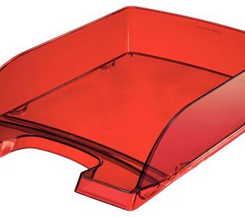 Leitz Plus Letter Tray Transparent Red 52260028 Pack 5 Fusion Office