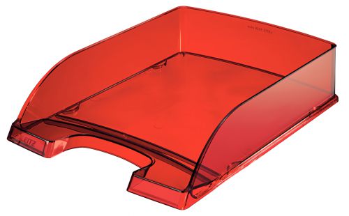 Leitz Plus Letter Tray Transparent Red 52260028 Pack 5 Fusion Office