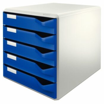 Leitz Post Set 5 Drawers Grey Blue Drawers 52800035 Fusion Office