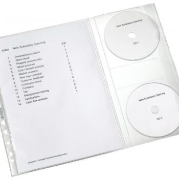 Leitz Punched Pockets With Cd Sleeve A4 47613003 Pack 5 X 20 Fusion Office