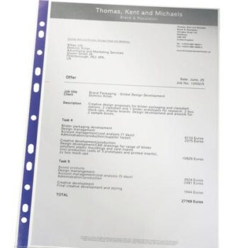 Leitz Quality Punched Pockets A4 Glass Clear 75mic 47185 Pack 25 X 4 Fusion Office