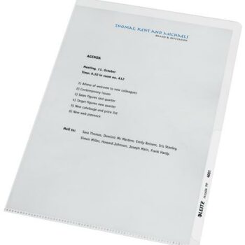 Leitz Recycle A4 Folders Clear 40011003 Pack 100 Fusion Office