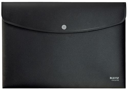 Leitz Recycle Document Wallets A4 Black 46780095 Pack 10 Fusion Office